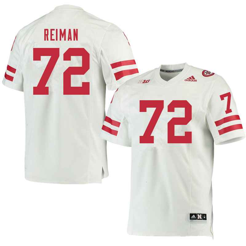 Men #72 Weston Reiman Nebraska Cornhuskers College Football Jerseys Sale-White